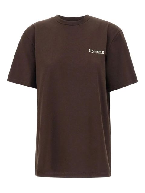 ROTATE BIRGER CHRISTENSEN logo-embroidery crew-neck T-shirt - Brown - zdjęcie produktu nr 1