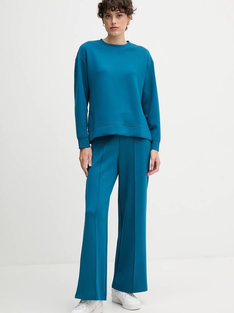 United Colors of Benetton spodnie dresowe damskie kolor turkusowy gładkie 3Y2F3F04K