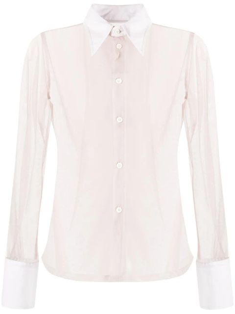MM6 Maison Margiela cotton-tulle shirt - Neutrals - zdjęcie produktu nr 1