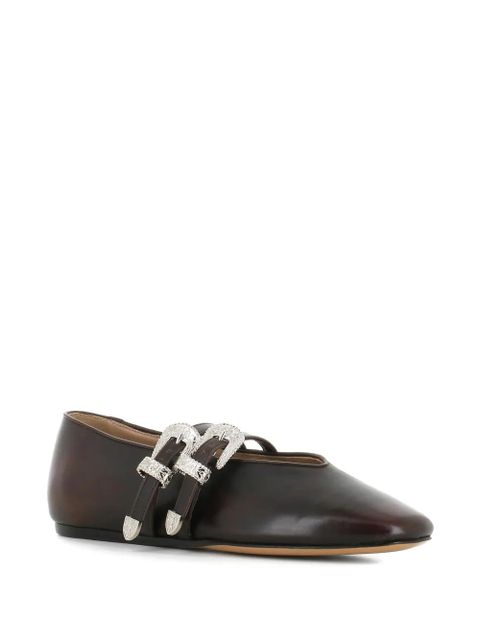 Le Monde Beryl Claudia buckle-strap ballet flats - Brown - zdjęcie produktu nr 2