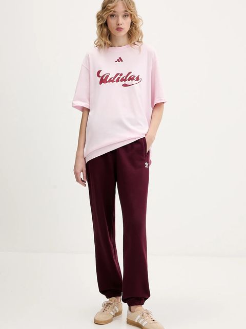 adidas t-shirt bawełniany House of Tiro damski kolor różowy KB7169
