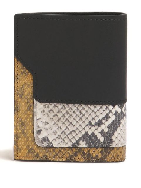 Marni leather python-print bifold wallet - Black