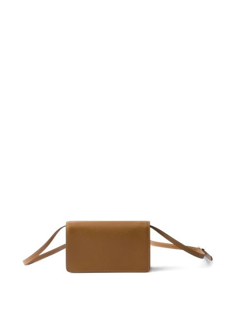Prada Embleme flap mini bag - Brown