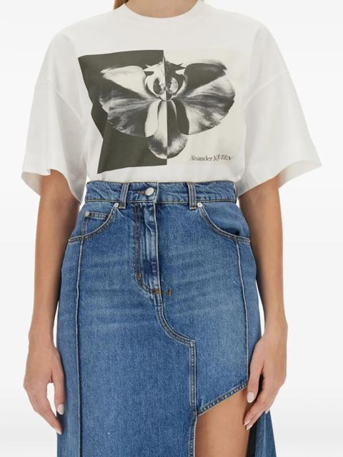 Alexander McQueen Photographic Orchid T-shirt - White