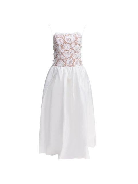 Self-Portrait lace-detail midi dress - White - zdjęcie produktu nr 1