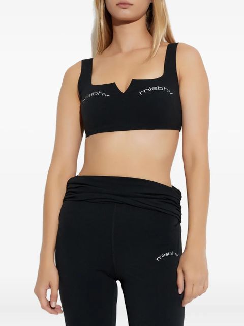 MISBHV v-neck logo crop top - Black - zdjęcie produktu nr 2