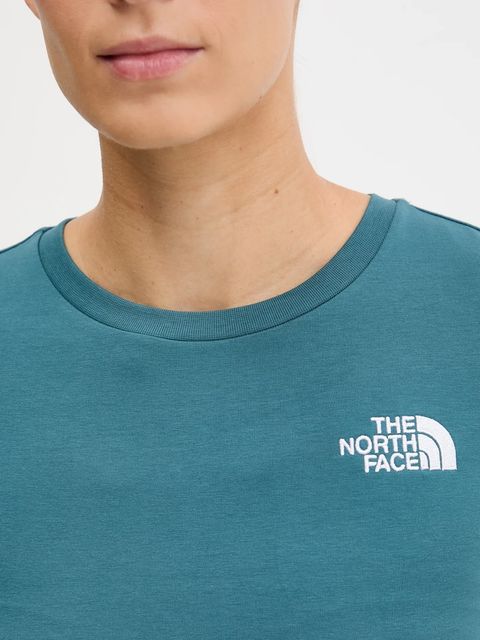 The North Face t-shirt Crop S/S Tee damski kolor zielony NF0A55AOBQ51