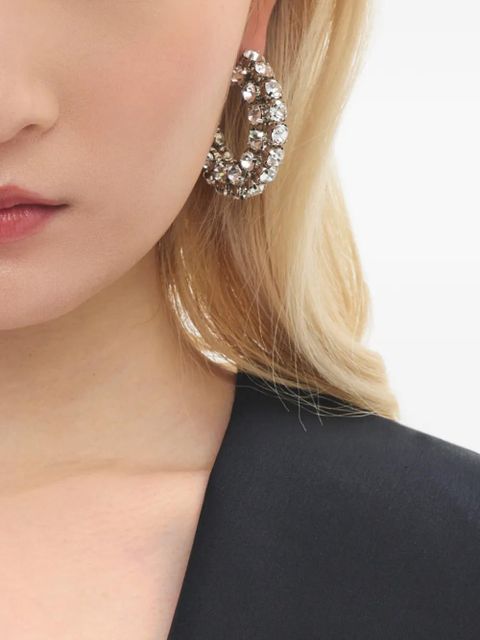 AREA crystal hoops earrings - Silver