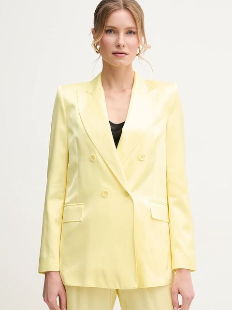 ERMANNO Firenze marynarka kolor żółty dwurzędowa gładka 56TI023EL1 - zdjęcie produktu nr 1