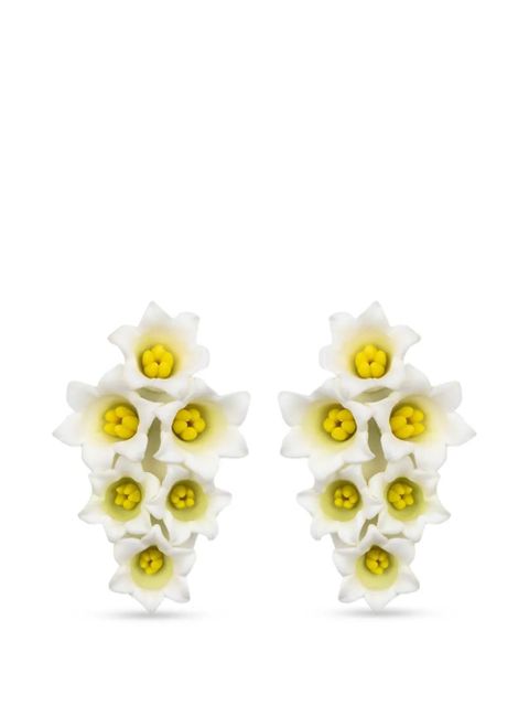 Jennifer Behr Val floral-motif earrings - White - zdjęcie produktu nr 1