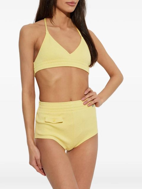 MM6 Maison Margiela textured halterneck bikini - Yellow