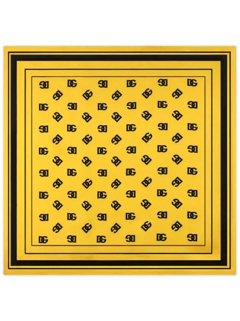 Dolce & Gabbana logo-print silk scarf - Yellow - zdjęcie produktu nr 1