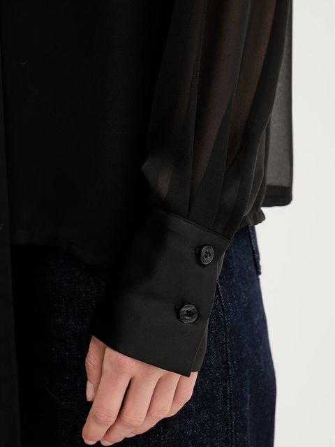 Gestuz koszula damska kolor czarny regular z kołnierzykiem klasycznym 10910669