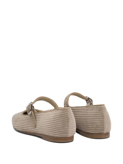 Le Monde Beryl corduroy buckle ballet flats - Brown