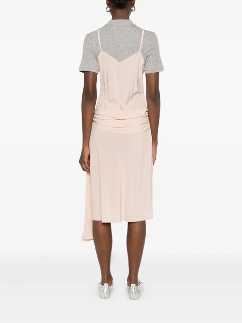 Miu Miu scalloped-edge draped midi dress - Pink