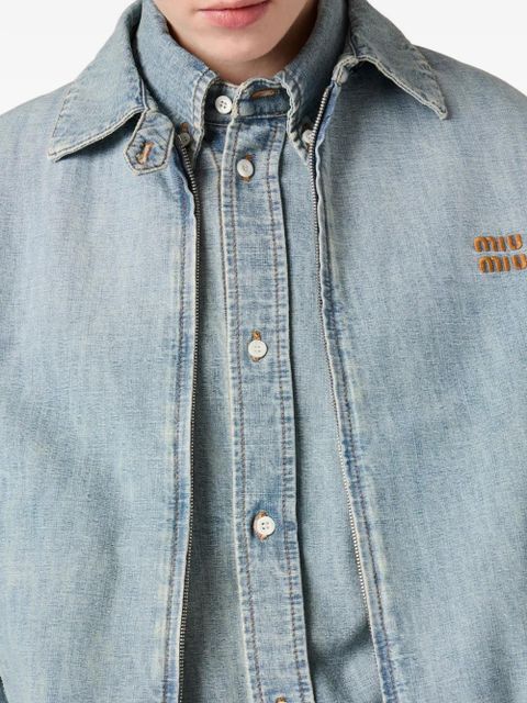 Miu Miu stonewashed denim jacket - Blue