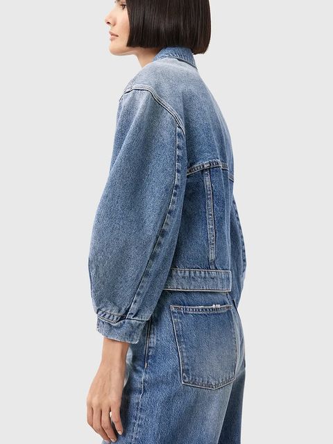 AllSaints kurtka jeansowa LUCA kolor niebieski przejściowa W031OD