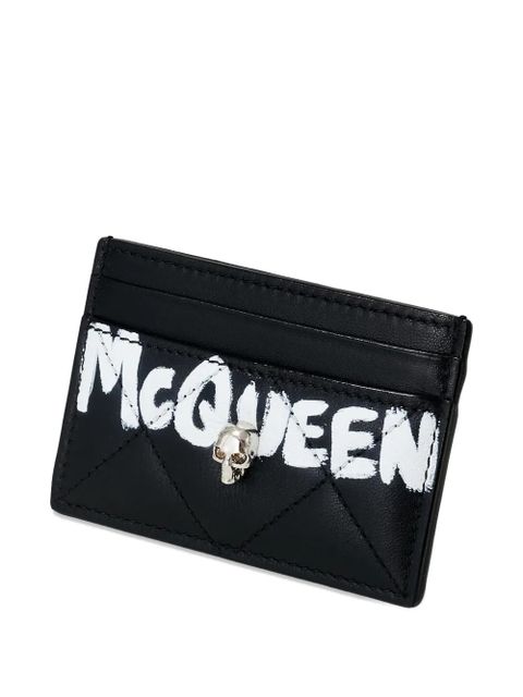 Alexander McQueen Graffiti-print quilted cardholder - Black - zdjęcie produktu nr 1