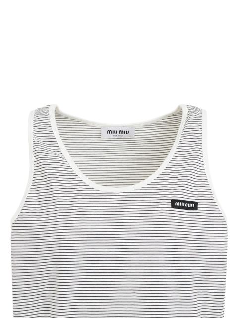 Miu Miu striped tank top - White
