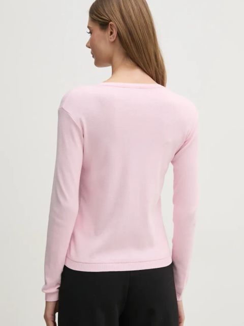 United Colors of Benetton kardigan bawełniany kolor różowy lekki 1091D5558