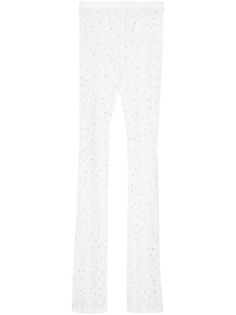 Alessandra Rich floral-lace semi-sheer leggings - White - zdjęcie produktu nr 1