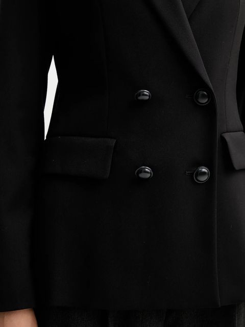 Marella marynarka Emme by Marella kolor czarny dwurzędowa gładka 2525046161200