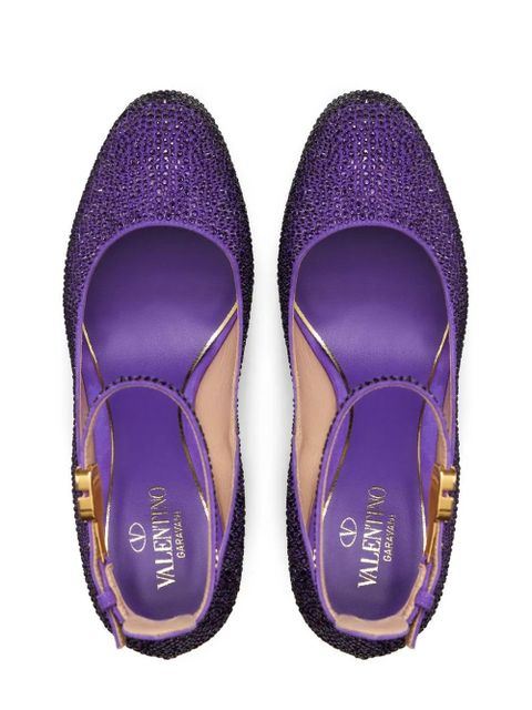 Valentino Garavani 155mm Tan-Go crystal-embellished pumps - Purple