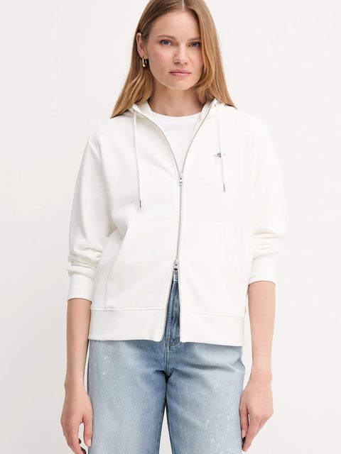 Gant bluza damska kolor biały z kapturem gładka 4201412 - zdjęcie produktu nr 1