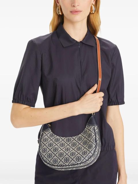 Tory Burch T Monogram Crescent shoulder bag - Blue