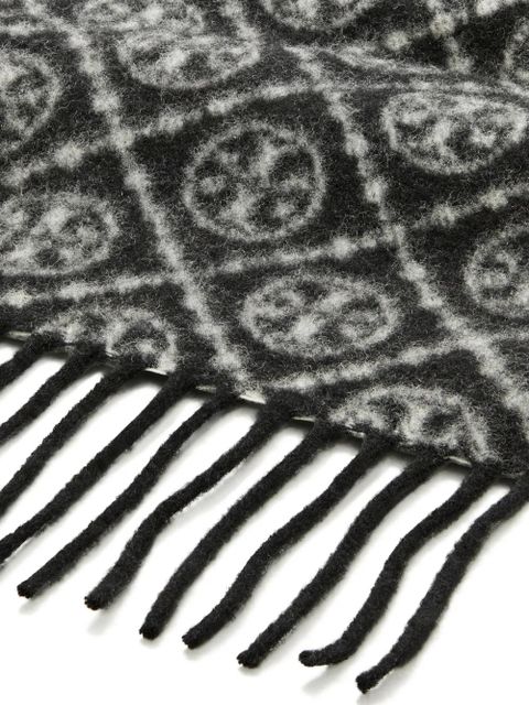 Tory Burch T Monogram scarf - Black