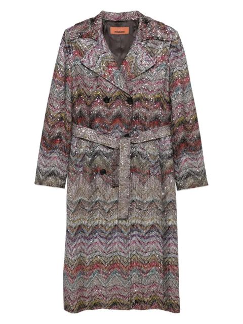 Missoni Multicolor viscose blend trench coat - Grey - zdjęcie produktu nr 1