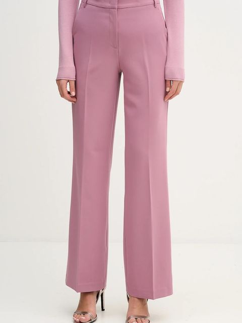 Sisley spodnie damskie kolor różowy proste high waist 4KVXLF02I - zdjęcie produktu nr 1