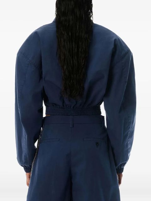 Alexander Wang cropped cinched harrington jacket - Blue