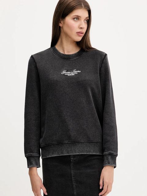 Guess Jeans bluza bawełniana damska kolor czarny z aplikacją W5YQ28 KCPR1 - zdjęcie produktu nr 1