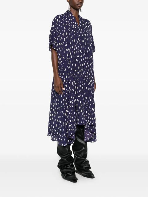 Balenciaga polka dot-pattern dress - Blue