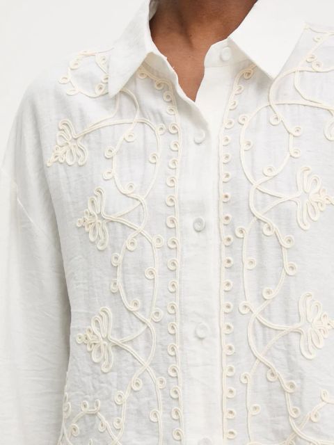 Answear.LAB koszula z lnem damska kolor beżowy relaxed z kołnierzykiem klasycznym