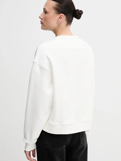 Tommy Jeans bluza bawełniana damska kolor biały gładka DW0DW19408 - zdjęcie produktu nr 2
