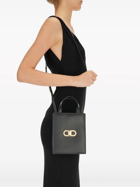 Ferragamo Gancini-plaque leather minibag - Black - zdjęcie produktu nr 2