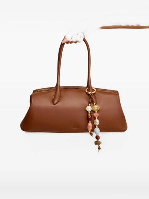 Cult Gaia Raia beaded-charm shoulder bag - Brown