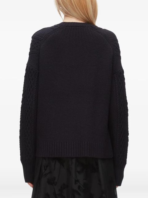 3.1 Phillip Lim cable-knit panelled sweater - Black
