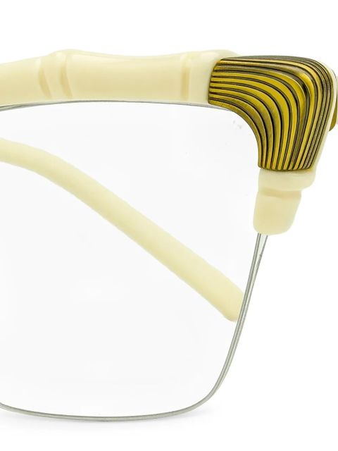 Gucci Eyewear bamboo-detail cat-eye glasses - Gold - zdjęcie produktu nr 2