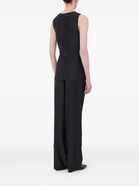 LouLou de Saison Fonda striped draped top - Black