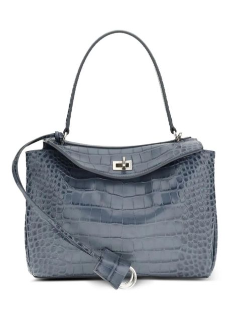 Balenciaga Rodeo small crocodile-effect tote bag - Blue - zdjęcie produktu nr 1
