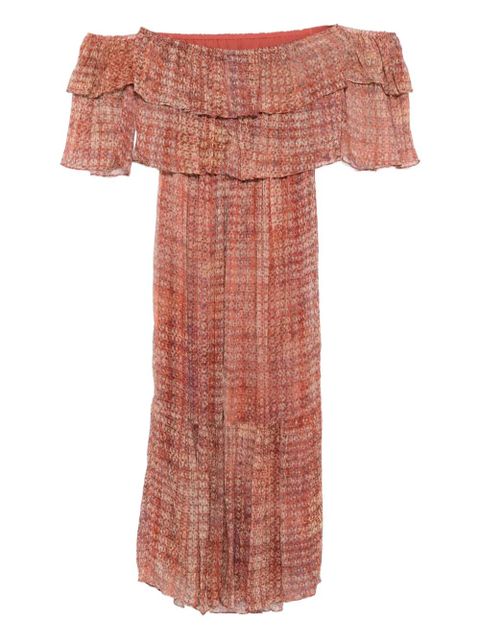 Ba&Sh Robbie off-shoulder pleated maxi dress - Pink