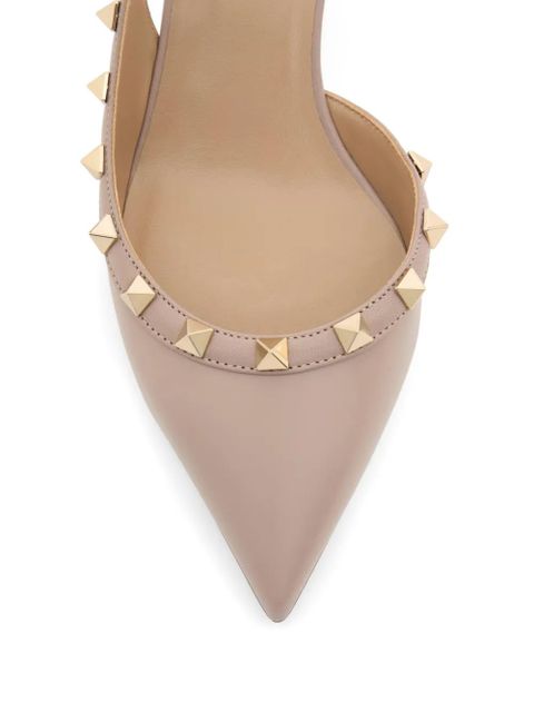 Valentino Garavani Rockstud calfskin slingback pump 50mm - Neutrals