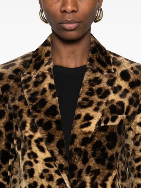 Ba&Sh leopard single-breasted jacket - Brown