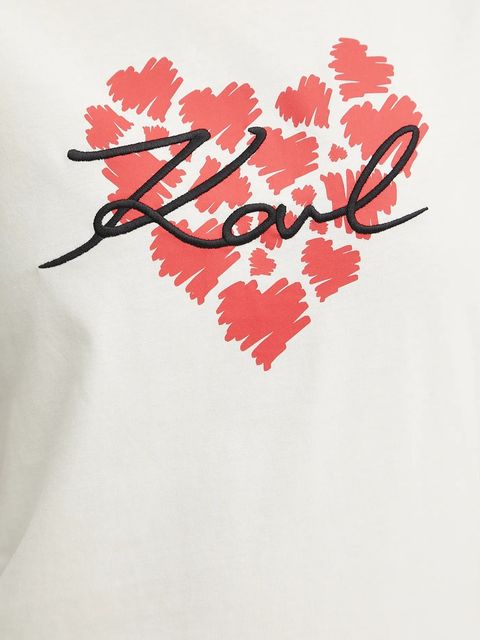 Karl Lagerfeld t-shirt bawełniany damski kolor beżowy A3W17015