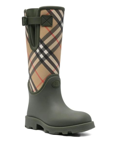 Burberry checked rain boots - Green - zdjęcie produktu nr 2