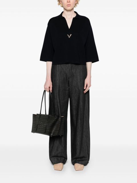 Valentino Garavani V-logo virgin wool jumper - Blue