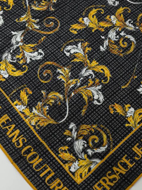 Versace Jeans Couture apaszka jedwabna damska kolor czarny wzorzysta 78HA7H02 ZG353